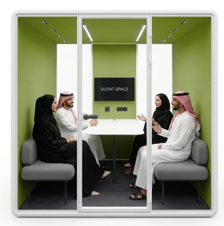 Silent Space 4 Person Booth in open-plan Saudi office