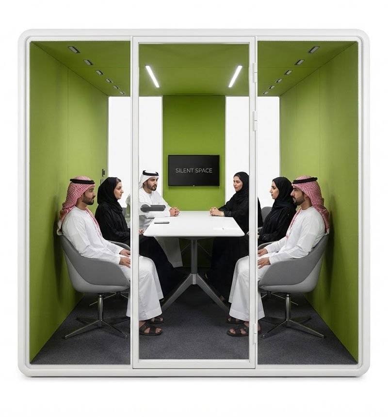 Silent Space XL Pod 6 person hybrid meeting booth